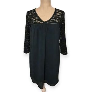 As U Wish Forest Green Lace Detail Dress